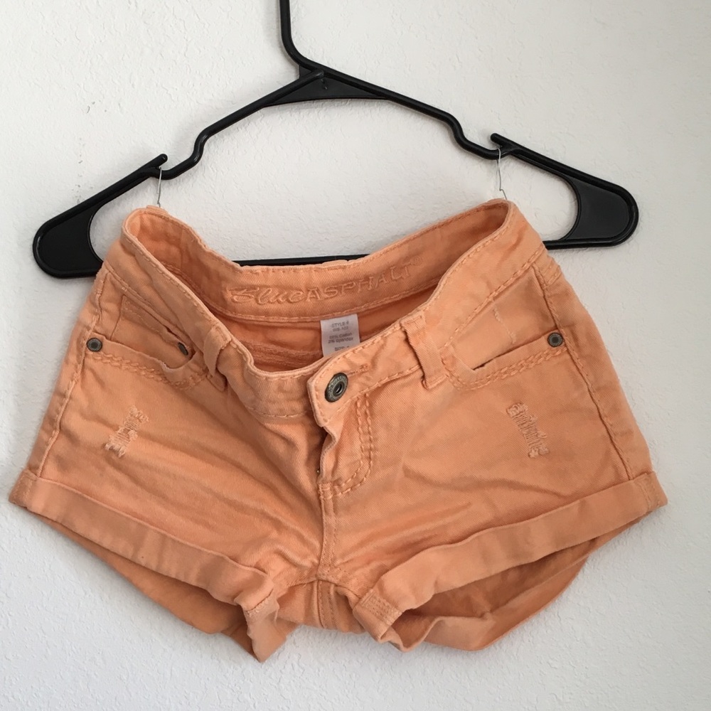 Orange jean shorts
